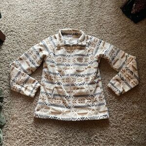 Columbia Cream and Brown Fleece Jacket